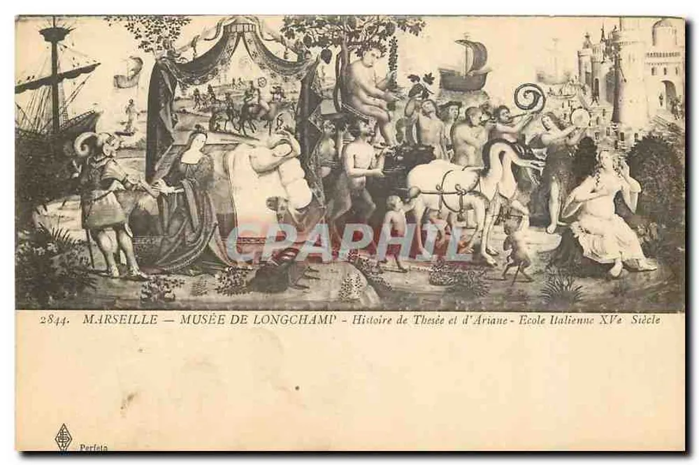 Marseille — Musée de Longchamp — Geschichte Theseus und Ariadne — italienische Schule 15. Jahrhundert - Vorderseite