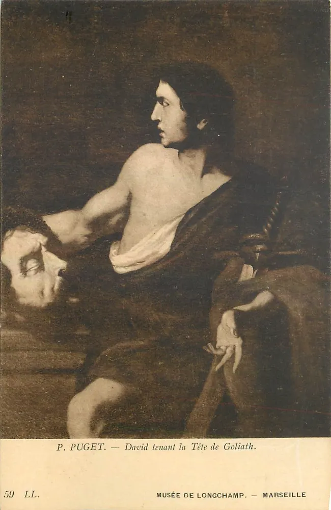 David hält den Kopf Goliaths — P. Puget — Museum Longchamp, Marseille — n° 59 LL - Vorderseite