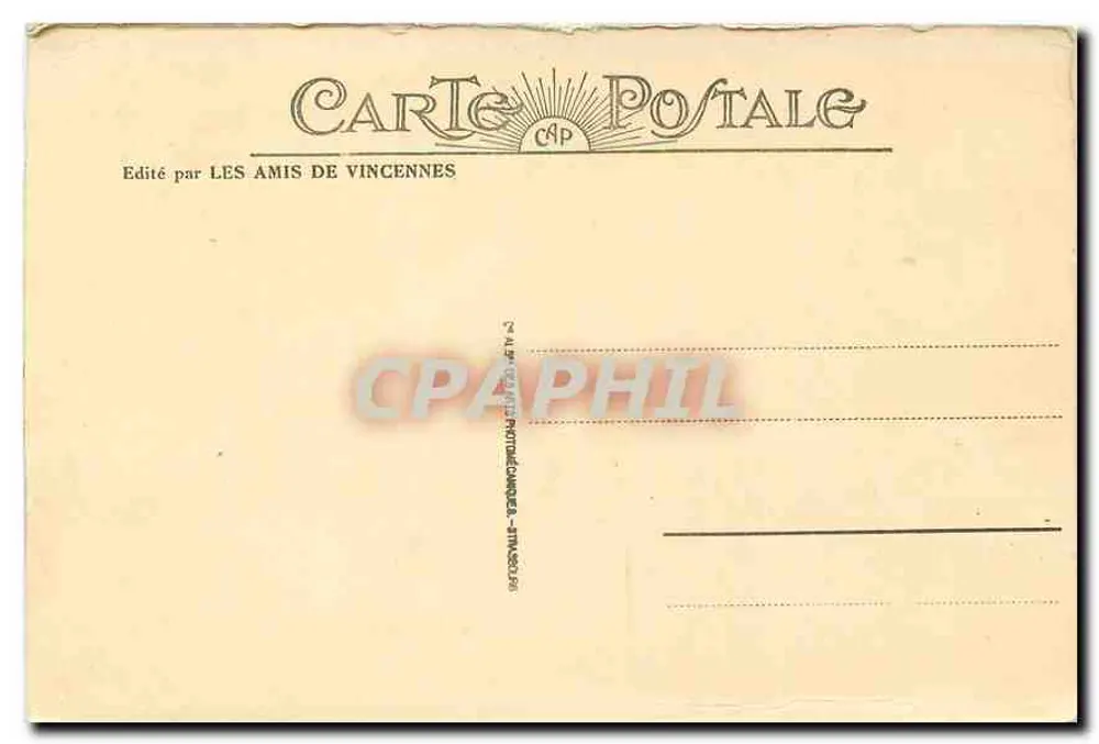 Vincennes - Rempart Norte — vista dos muros e torre — editado por Les Amis de Vincennes, n° 40 - Verso