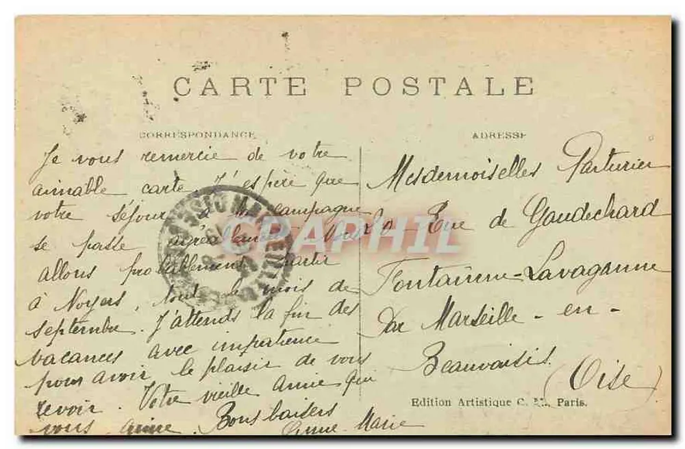 Bois de Vincennes — Uma Cascata — C.M. - Verso