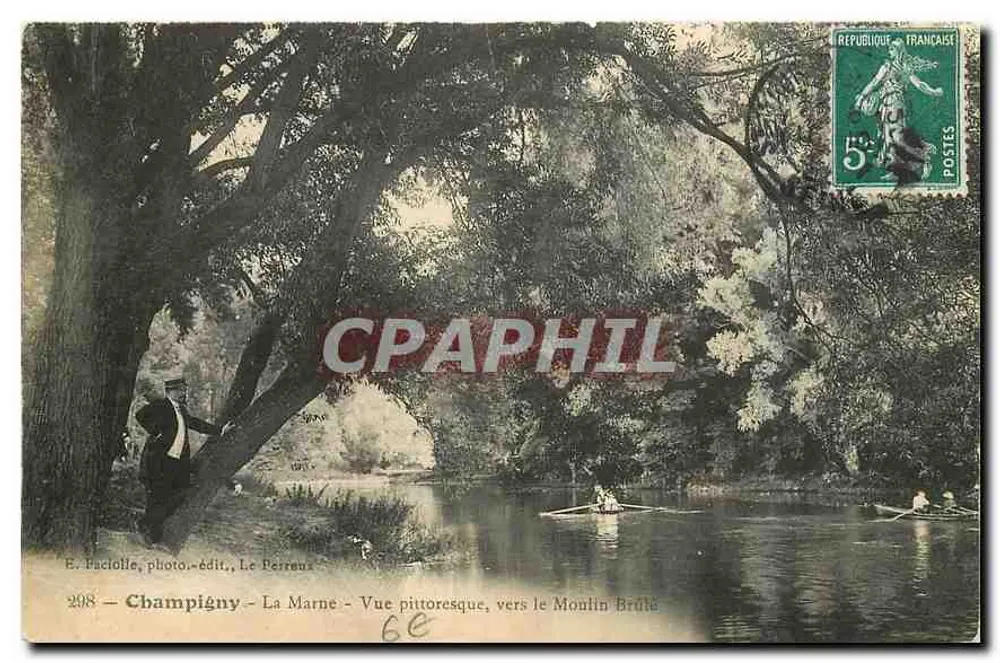 Champigny - La Marne - pittoreske Ansicht, Richtung Montin Brûlé — E. Paciolle, Fotoverlag, Le Perreux, n°208 - Vorderseite