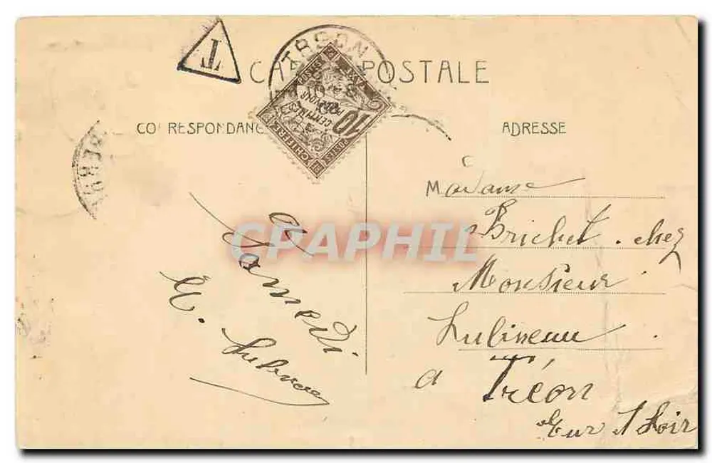 Levallois-Perret — Flores e monumentos — editor desconhecido, número de série não visível - Verso