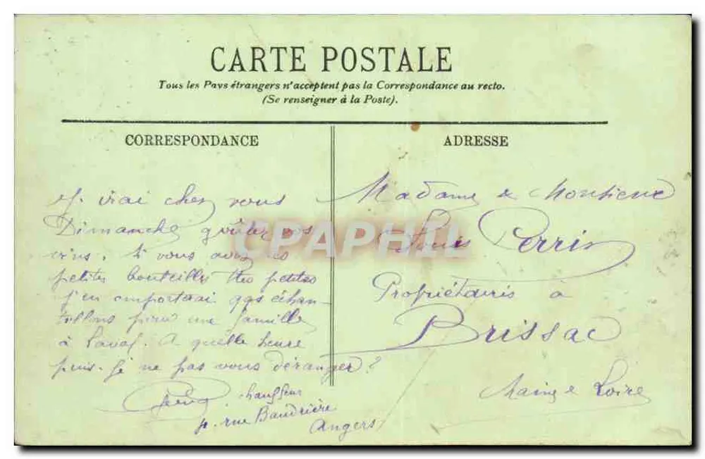 Angers — O Boulevard do Castelo — LL. — n°160 - Verso