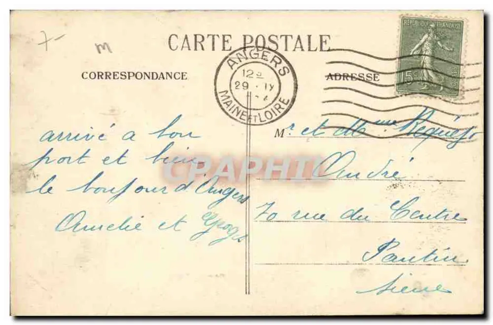 Angers - Boulevard du Château — A. B. — n°31 - Verso