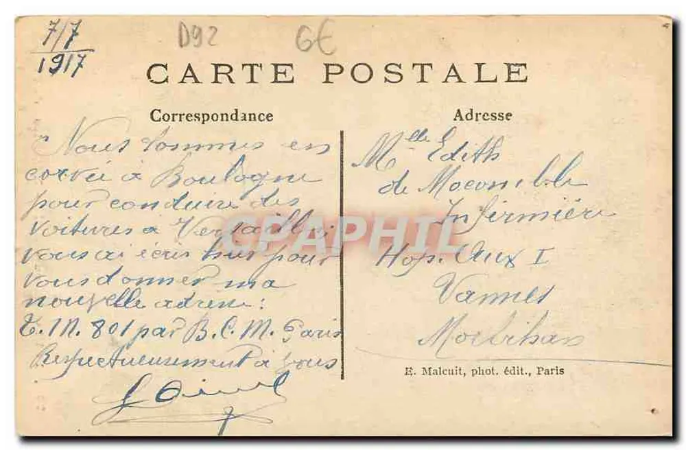 Boulogne-sur-Seine — Innenansicht der Kirche — E. M. - Rückseite