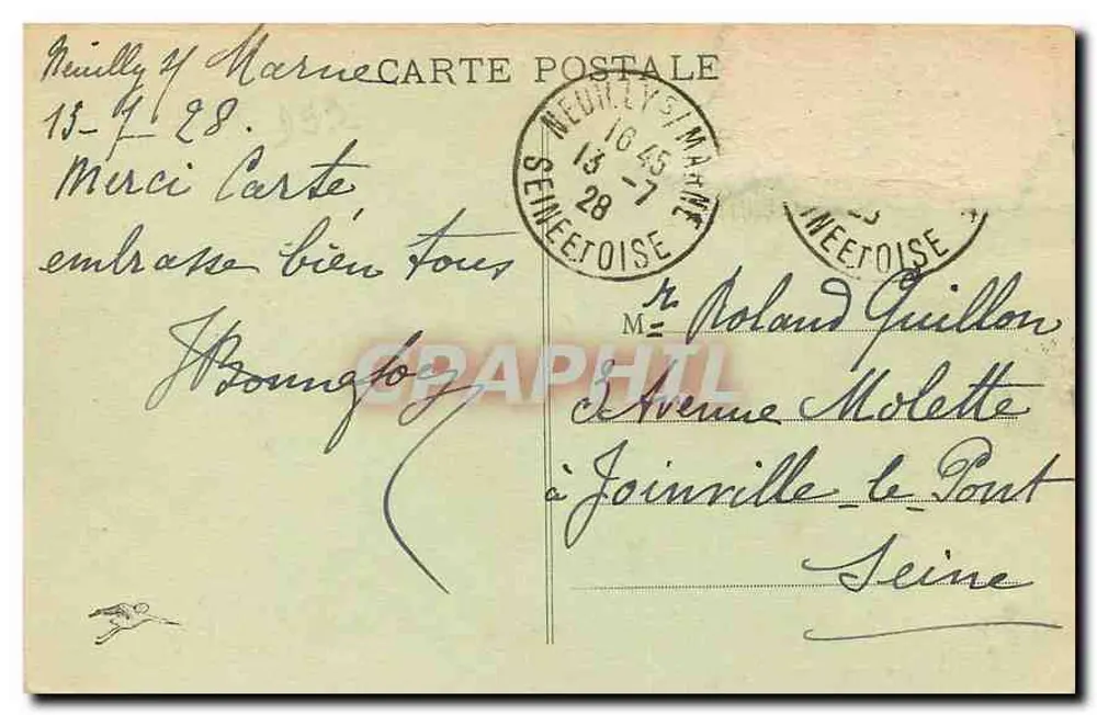Neuilly-sur-Marne (S.-et O.) — As Escolas — Edição Blanchard, Neuilly-sur-Marne - Verso