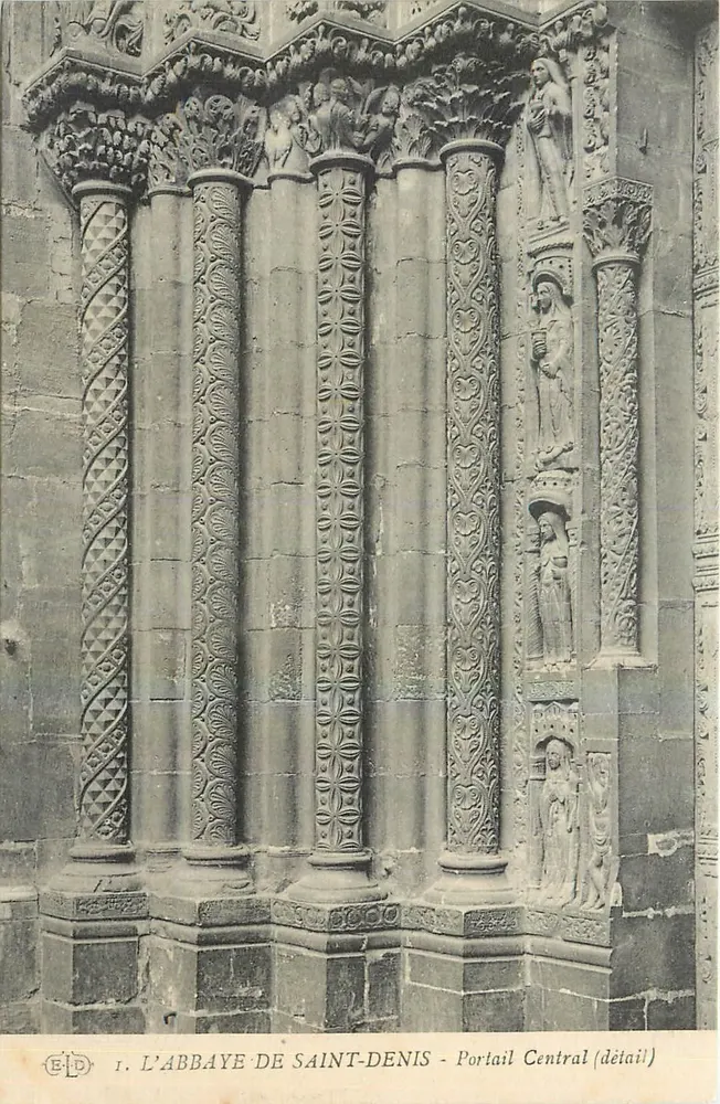 L'ABBAYE DE SAINT-DENIS - Portail Central (détail) - Recto