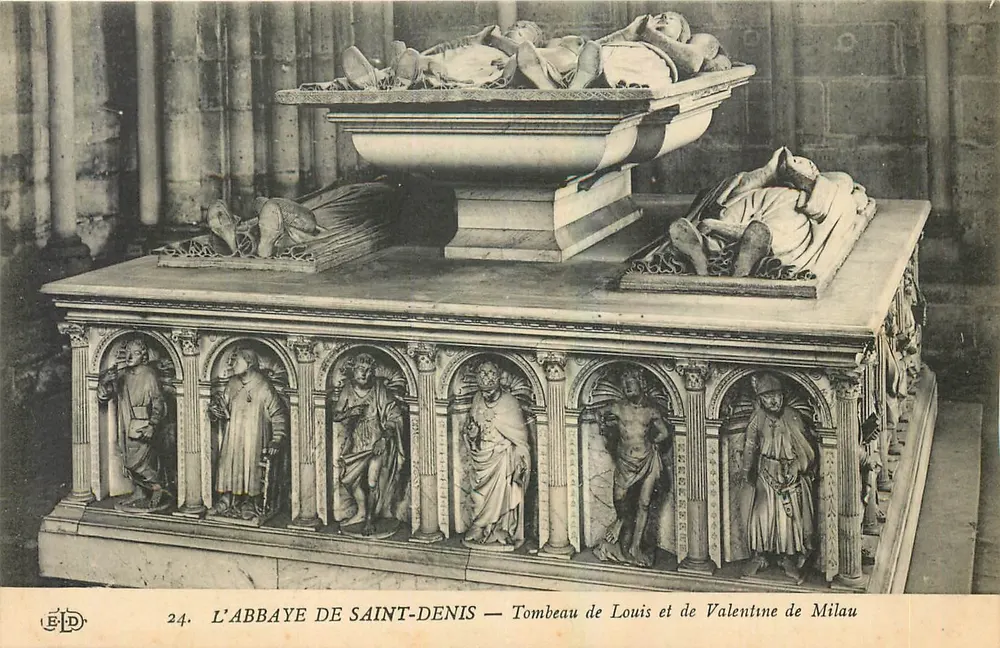 DIE ABBAYE DE SAINT-DENIS — Grabmal von Louis und Valentine de Milau — Verlag E.P.D., n°24 - Vorderseite
