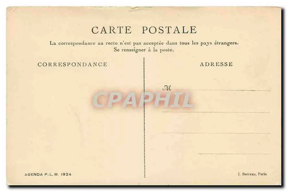 Saint-Père-sous-Vézelay — Cloître gothique — Agenda P.L.M. 1924 - Verso