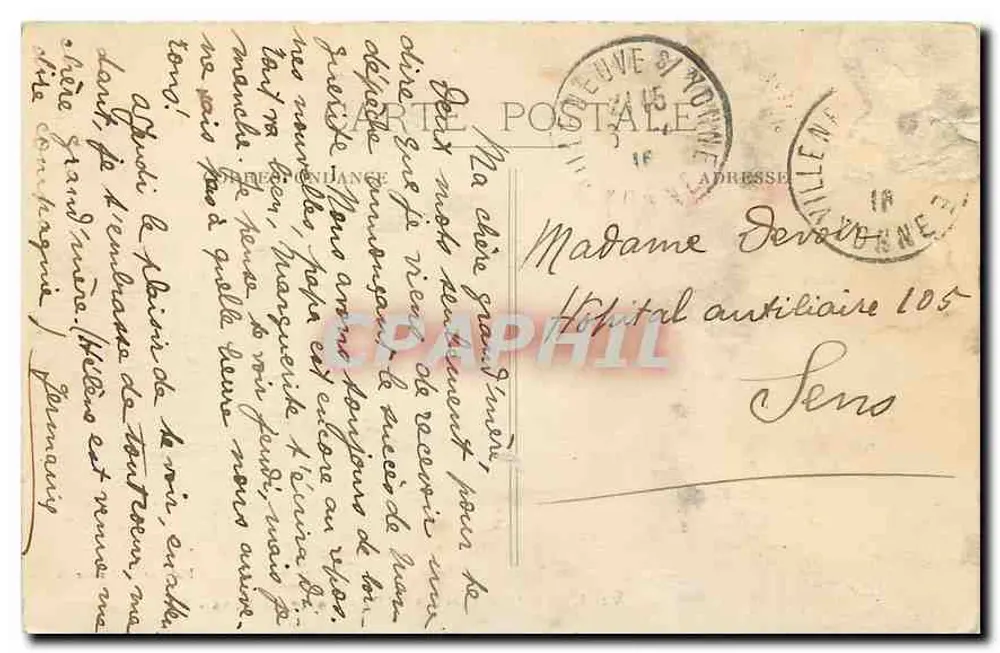 VILLENEUVE-sur-YONNE — Porte de Sens — Äußere Ansicht — Edition C. Lancelin - Rückseite