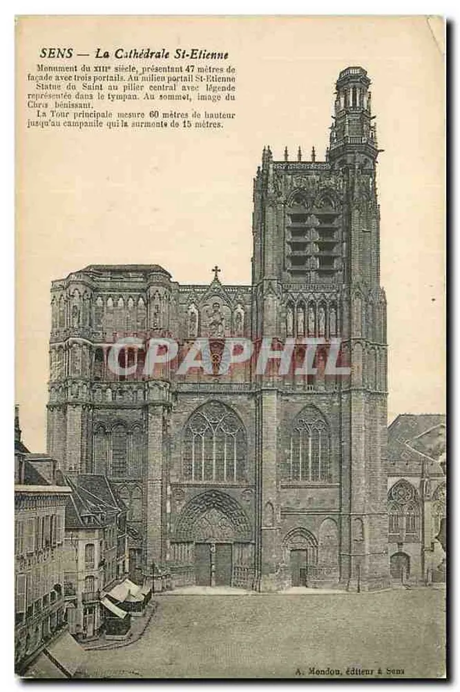 Sens — A Catedral de São Etienne — A. Mondon, editor em Sens - Frente