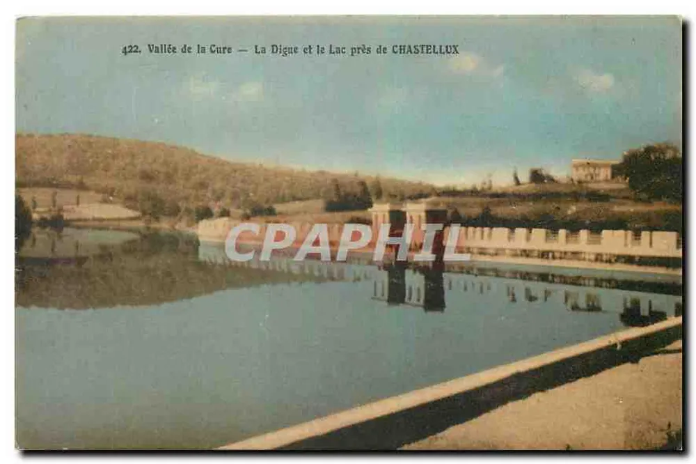 Tal der Cure — Digne und der See bei CHASTELUX — Lib. Pap. Haver, Verlag Avalon - Vorderseite