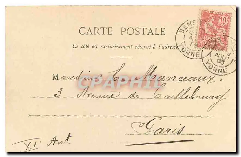 SENS - Promenade du Tapis-Vert — uitgever Anrig - Achterkant