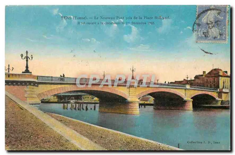 Sens (Yonne) — Ansicht des neuen Brücke von der Place Boffrand — unbekannter Verlag, Seriennummer nicht sichtbar - Vorderseite
