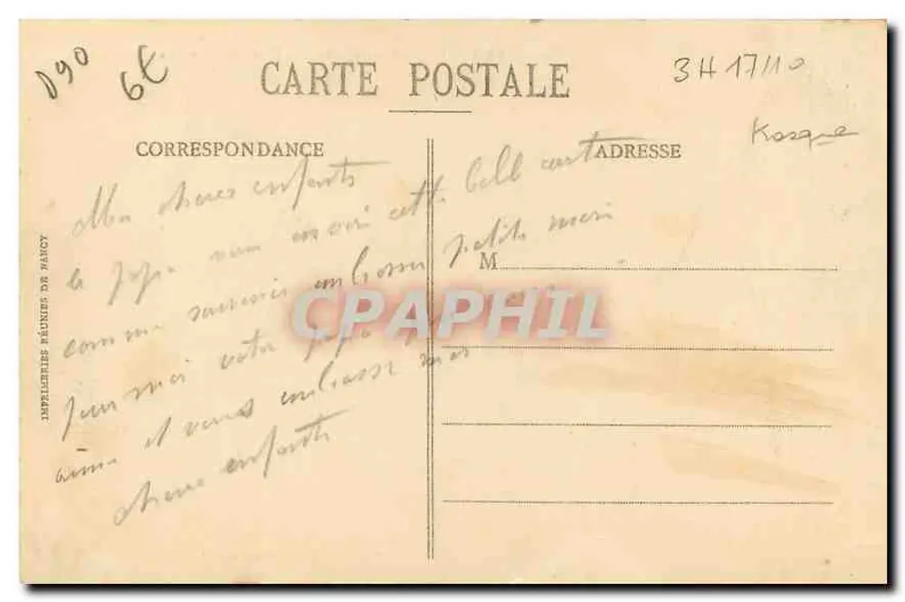 Belfort - Die Place d'Armes - Das Rathaus - Das Schloss — Edition E. Mayer, 40, faub. de France, Belfort - Rückseite