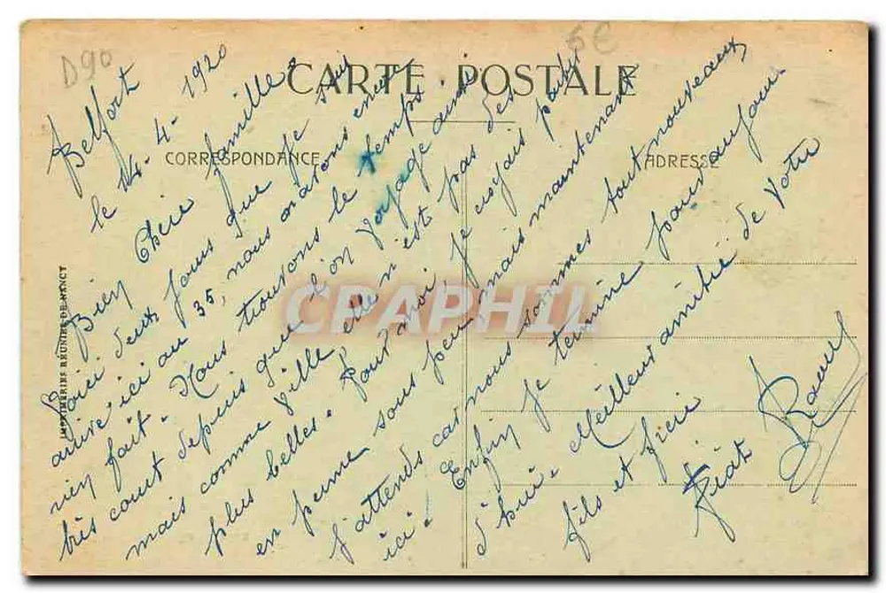 Belfort - Casa de Soldados Friederichs — Edição E. Mayer, 40, Faub. du France, Belfort - Verso
