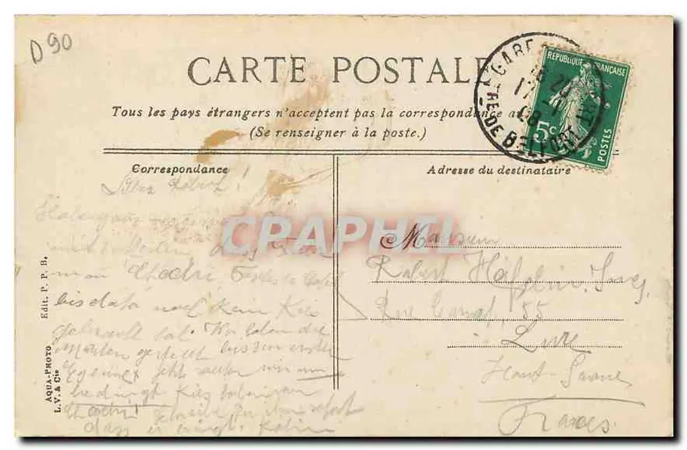 O Castelo de Belfort — vista panorâmica — Édit. P. B. L.V. & Cie - Verso