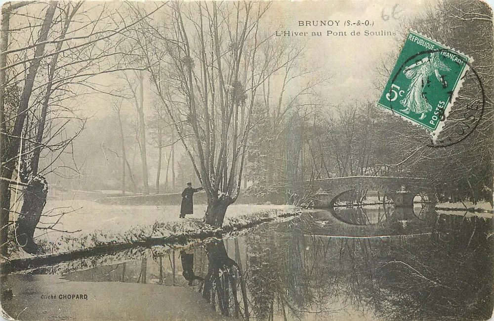 Brunoy (S.-&-O.) — Winter am Pont de Soullins — Giliché CHOPARD - Vorderseite
