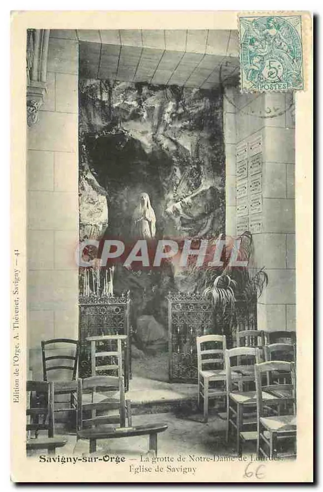 Savigny-sur-Orge — Die Grotte Notre-Dame de Lourdes — Kirche von Savigny — Édition de l'Orge, A. Thiévenet, Nr. 44 - Vorderseite
