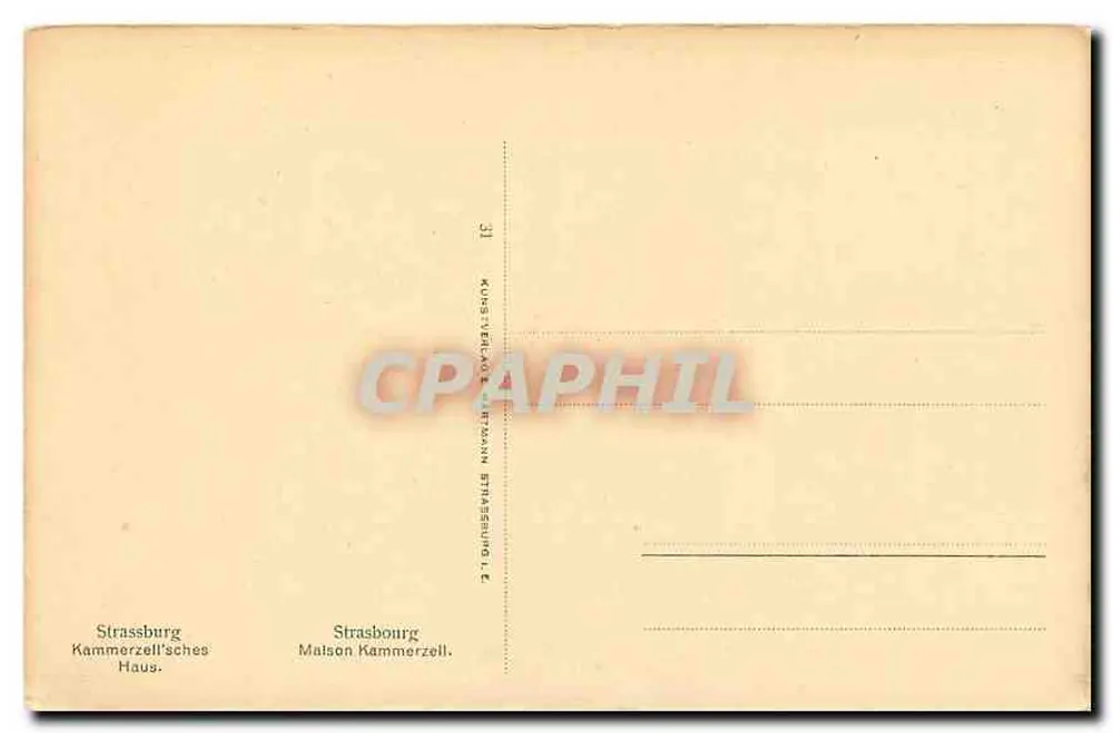 Estrasburgo — Casa Kammerzell — editor desconhecido, n° de série 31 - Verso