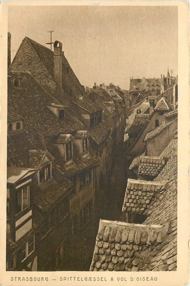 Strasbourg — Spittelgässel à vol d'oiseau - Recto