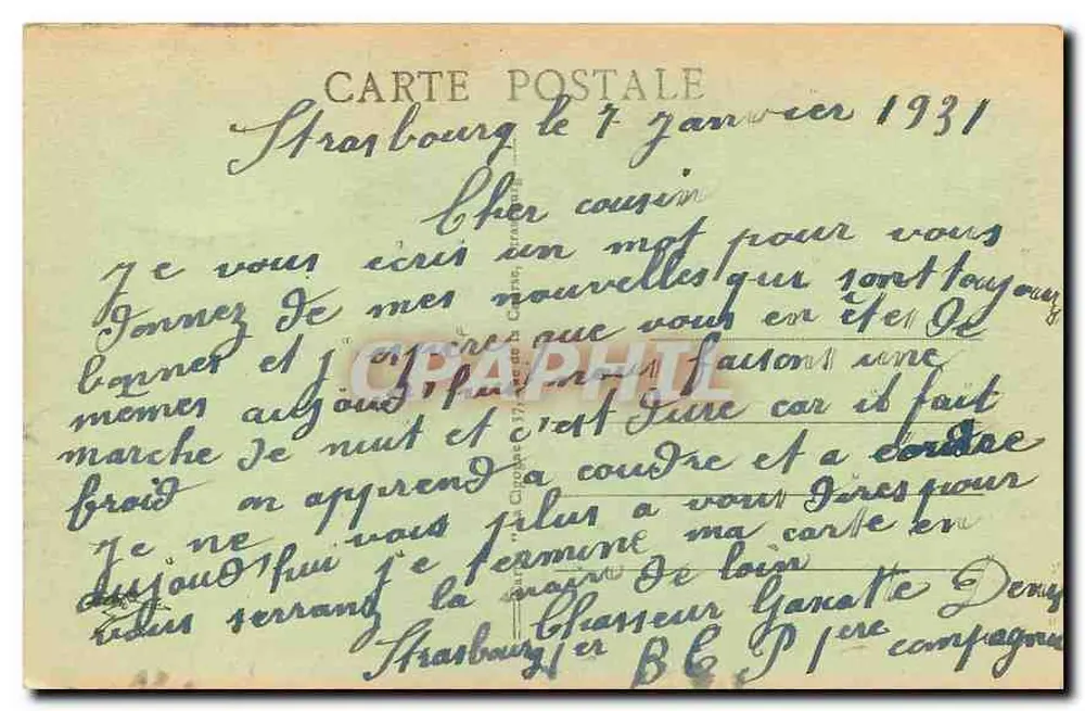 Estrasburgo - A Catedral — Bilhete postal antigo n°162, editor Edições Estrasburgo - Verso