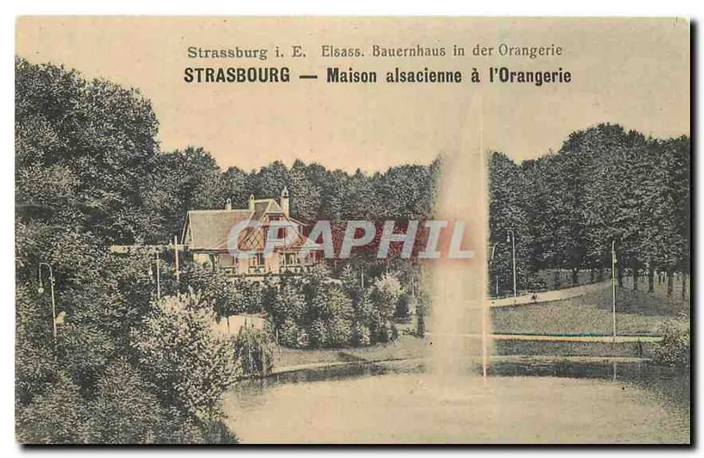 Strasbourg — Casa alsaciana na Orangerie — Victor's Kunstwald, Strassburg i. E. - Frente