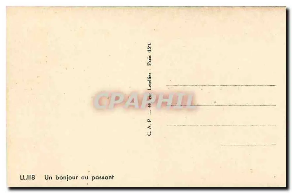 Mulher ao lado de uma janela — casa com colunas — editor C.A.P. Paris - Verso