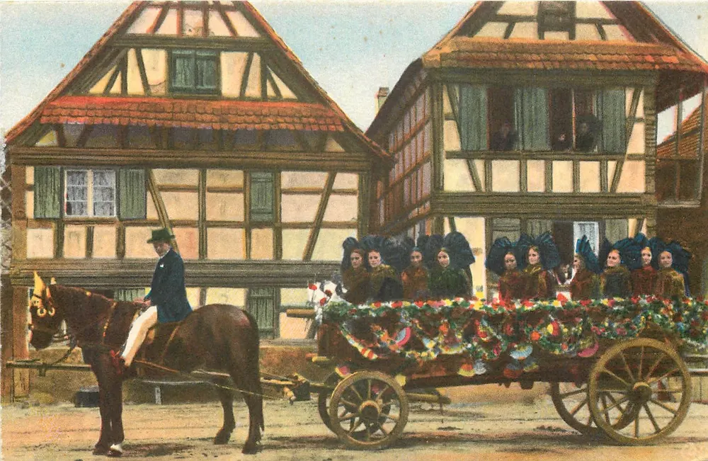Dorf-Fest — Prozession mit dekoriertem Wagen — C.A.P. Letelier, Paris - Vorderseite