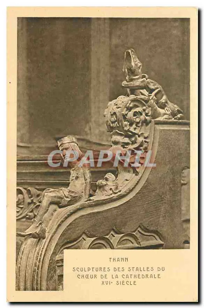 Thann — Skulpturen der Chorstühle der Kathedrale des 16. Jahrhunderts — Braun & Cie, Dornach - Vorderseite