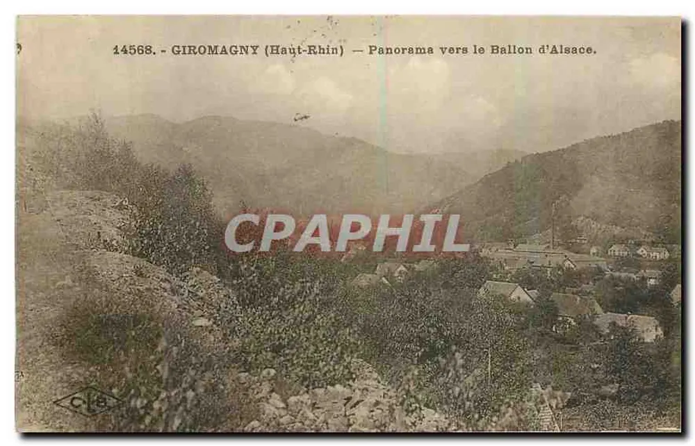 Giromagny (Haut-Rhin) — Panorama zum Ballon d'Alsace — C. Lardier, n°14568 - Vorderseite