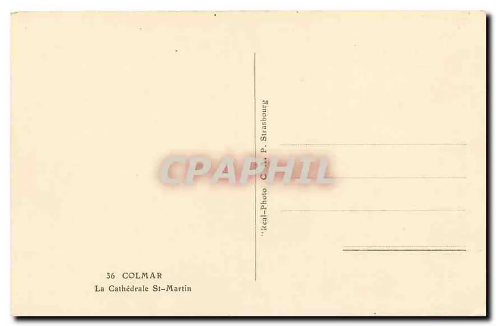 La Cattedrale di San Martino — Colmar — editore P. Strasbourg - Verso