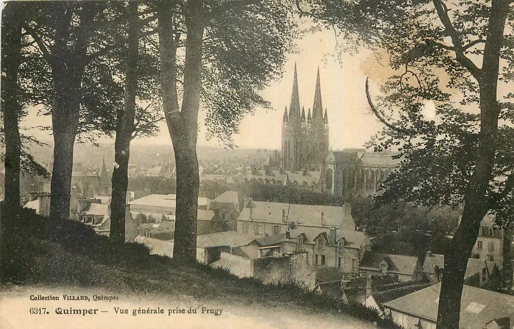 Quimper — Vista general tomada desde el Frugy — Colección Villard, n° 6317 - Anverso