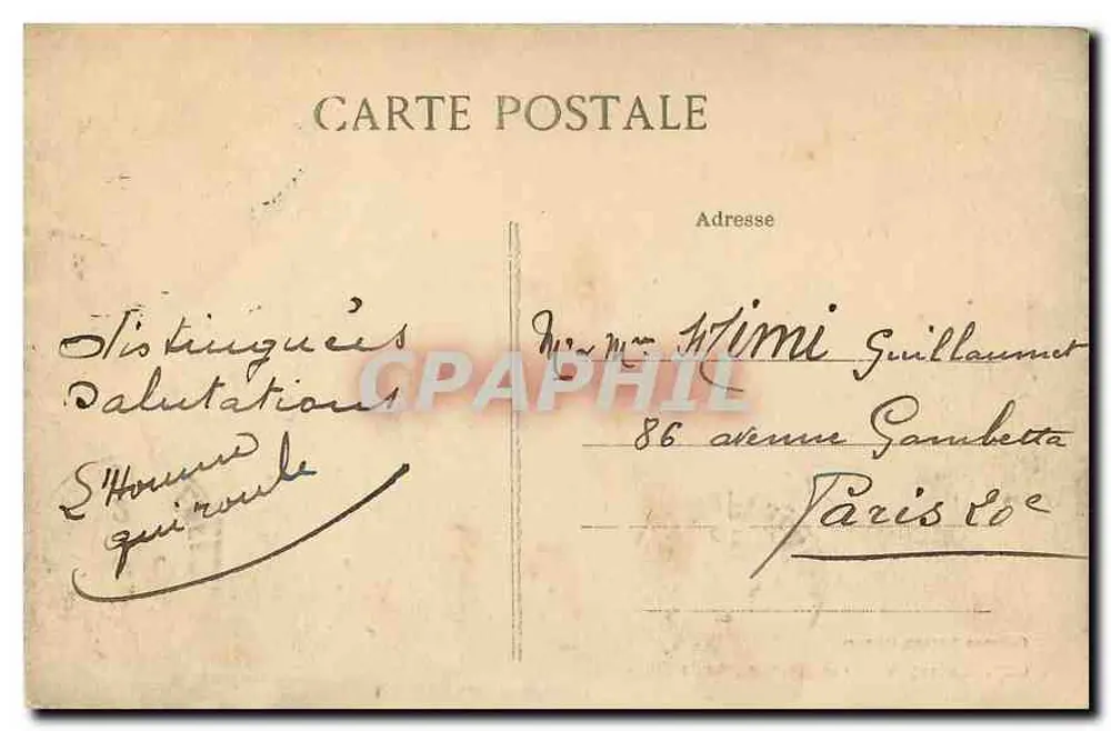 Quimper — Vista general tomada desde el Frugy — Colección Villard, n° 6317 - Reverso