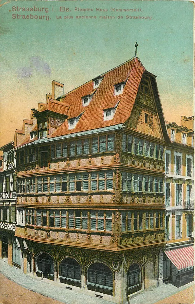 Strasbourg i. Els. Ältestes Haus (Kammerzell). A mais antiga casa de Strasbourg. - Frente