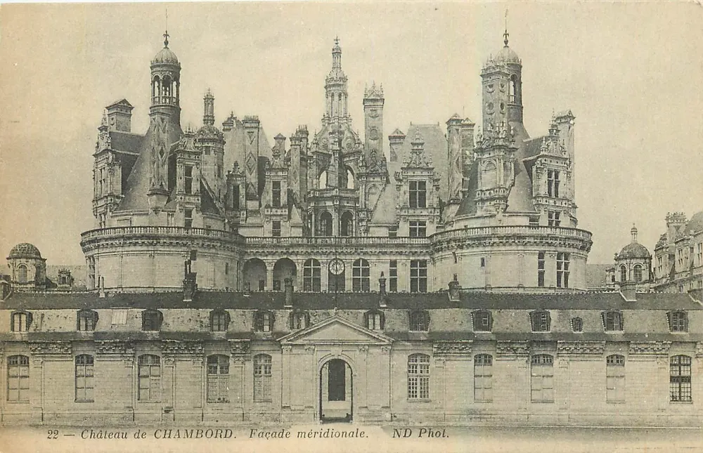 Castillo de CHAMBORD — Fachada meridional — ND Fot. n°22 - Anverso
