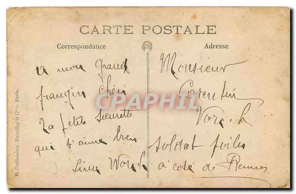 Mulher com chapéu de penas — estúdio de retratos — R. Guffkainnal, Brespifig et Cie, Paris - Verso