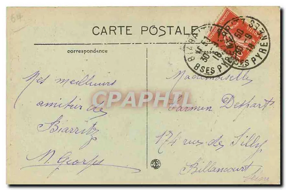 Biarritz - Côte Basque, La Grande Plage, die beiden Casinos — BR - 1202 - Rückseite