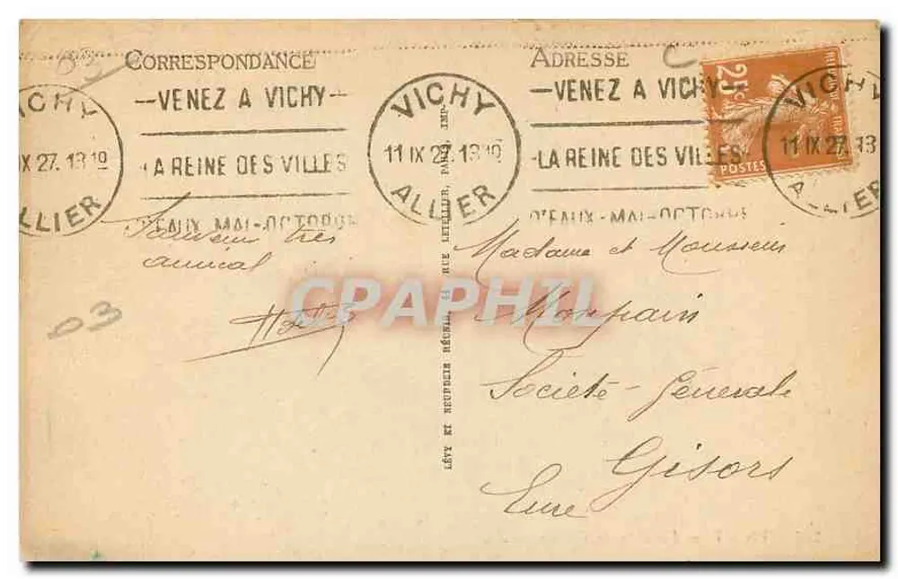 Vichy — Um canto do Casino — LL, n°256 - Verso