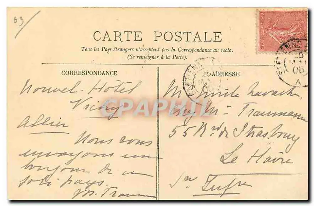 Vichy — Facha da Casa de Baile — LL. - Verso