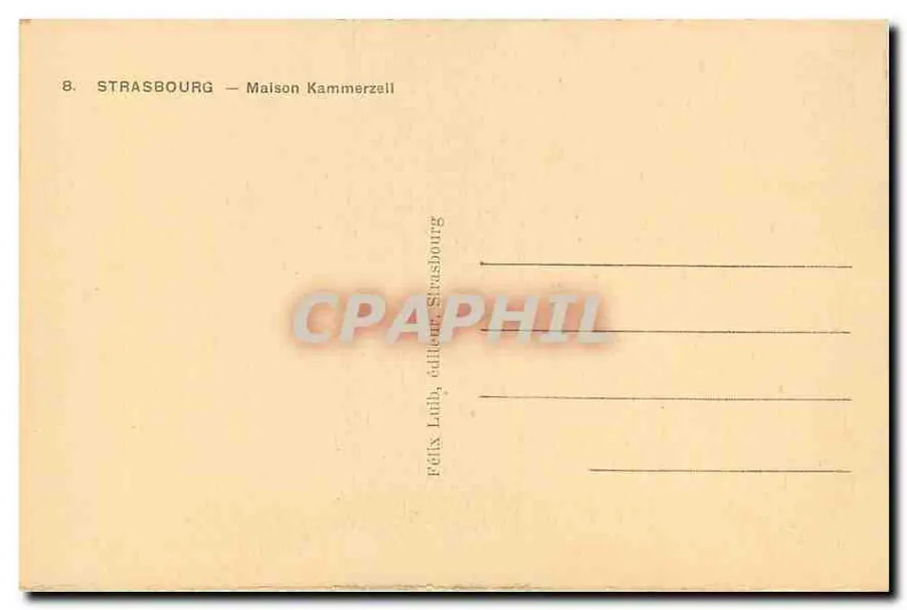 Strasbourg — Maison Kammerzell — Publisher Félix Laub - Back