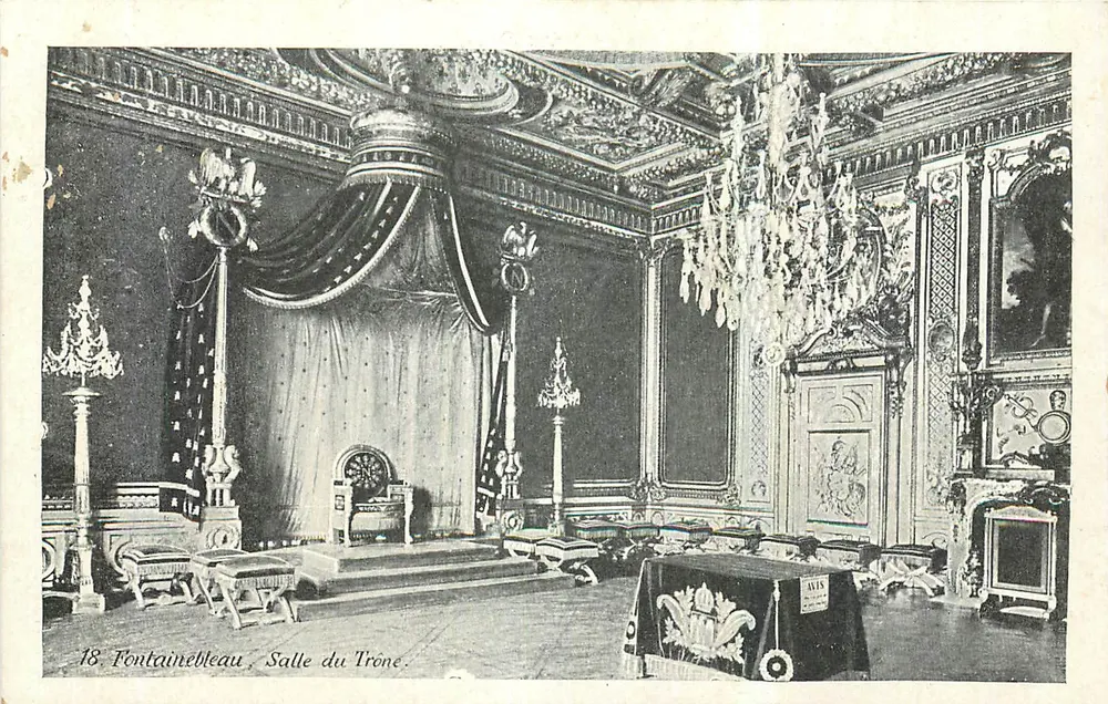 Fontainebleau, Sala del Trono — editore AVIS, n. 18 - Recto