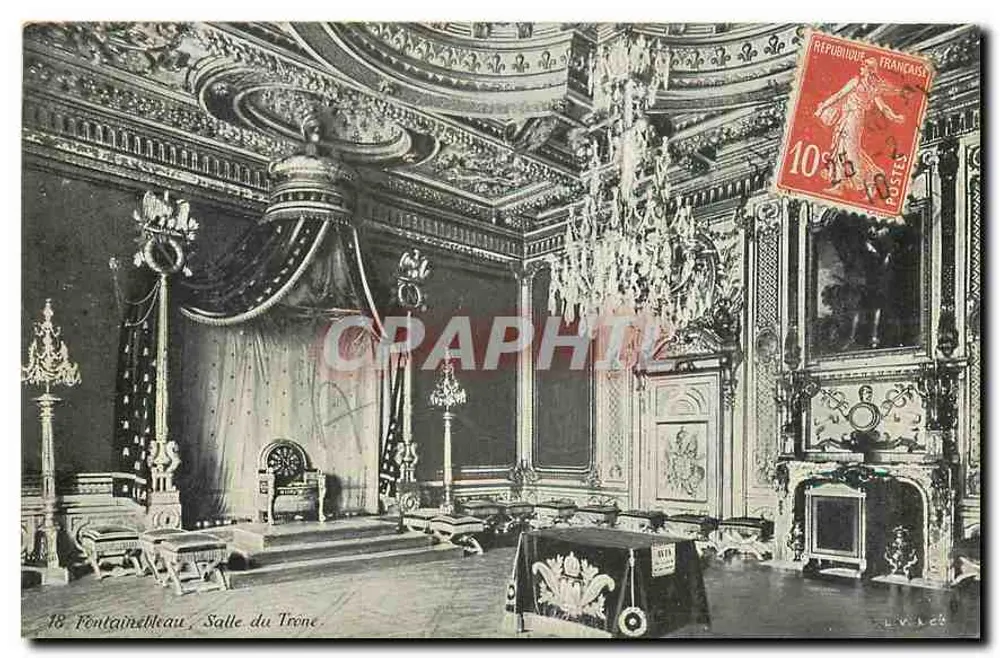 Fontainebleau, Sala do Trono — editor L.V. Lévy, n°18 - Frente