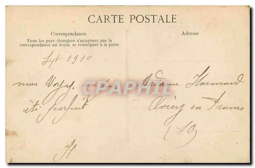 Palais de Fontainebleau — Grotte des Pins — éditeur anonyme, n° 146 - Verso