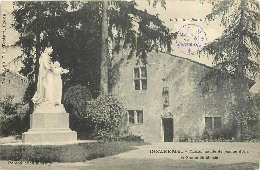 Domrémy — Geburtsort von Jeanne d'Arc und Statue von Mercié — Phototyp Paul Testart, Epinal - Vorderseite