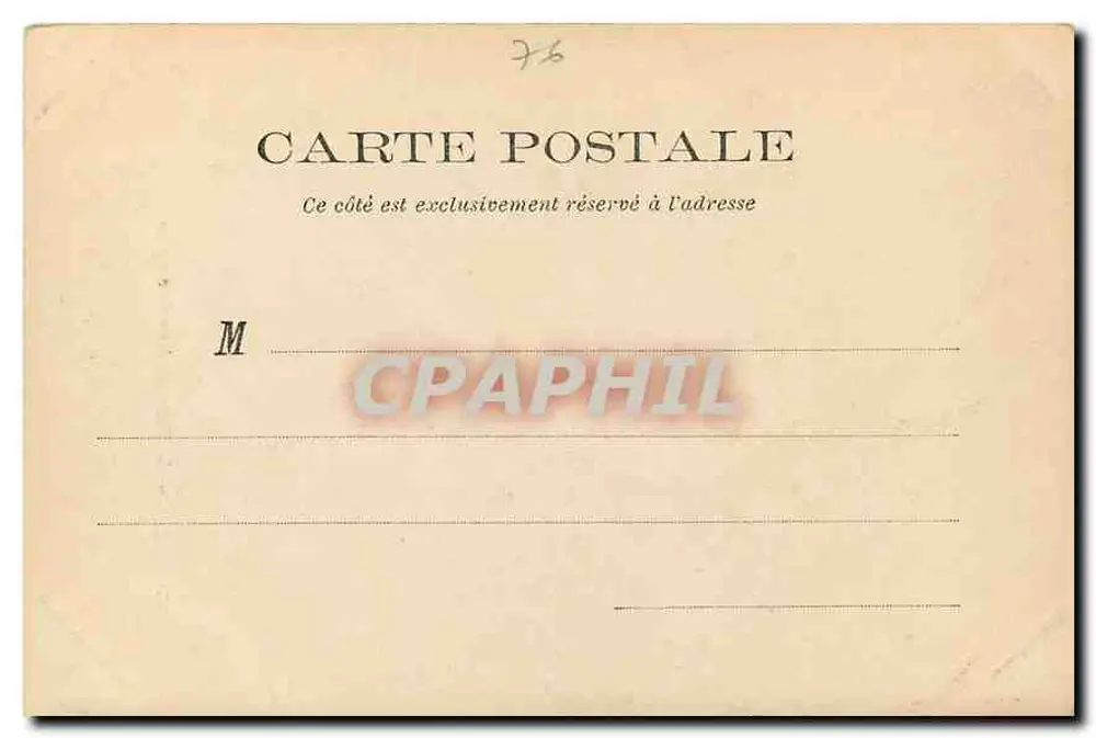 Dieppe — O Farol em um dia de tempestade — Ed. M. n°77 - Verso