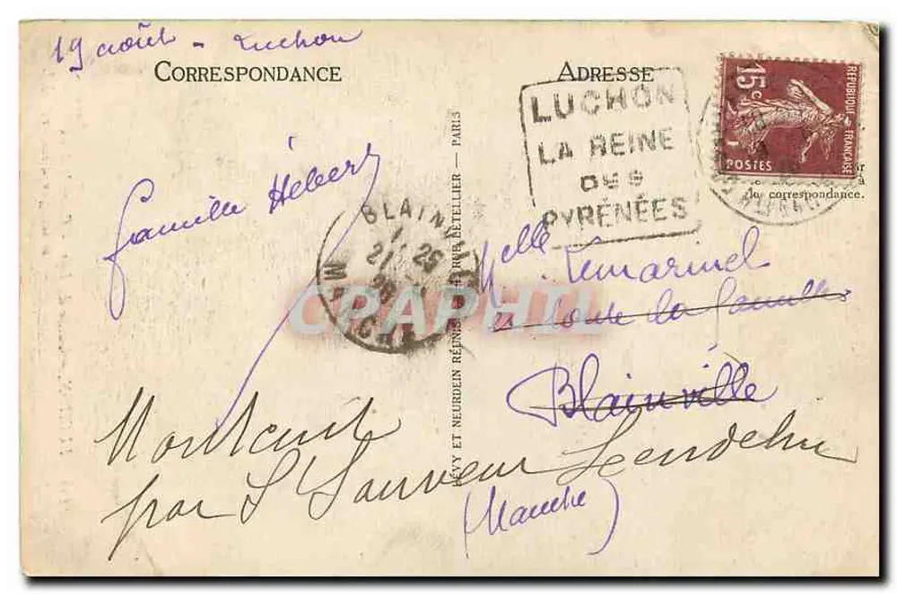 Luchon — Vale do Lys — Cachoeira no Gouffre d'Enfer — LL n°145 - Verso