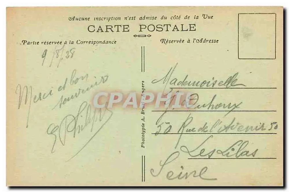 Angers — Der Mail-Garten und seine prächtigen Blumenbeete — A. B. - Rückseite