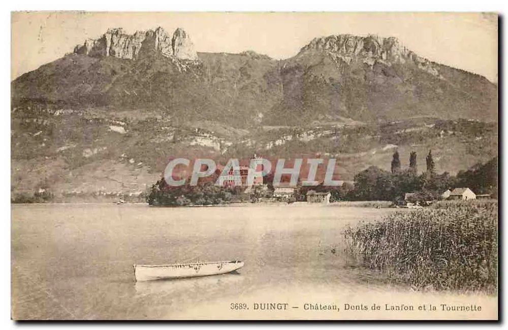 Duingt — Château, Dents de Lanfon et la Tournette — ABEM, Édition 'Les Joies de la Savoie' - Recto