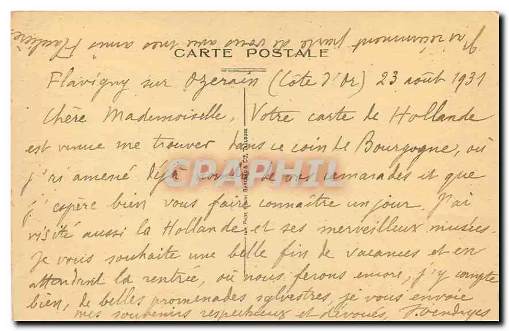 Flavigny (Côte-d'Or) — A Porta do Vale (Interior) — Ed. G. Maud, Hotel - Verso